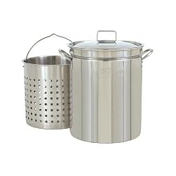 Bayou Classic 1160 62-Quart Stainless Steel Stockpot with Steam & Boil Basket