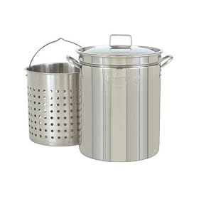 Bayou Classic 1160 62-Quart All Purpose Stainless Steel Stockpot with Steam and Boil... by Fish Cookers