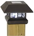 CCI Moonrays 91249 Solar Powered Plastic Post Cap Lamp Light, Black