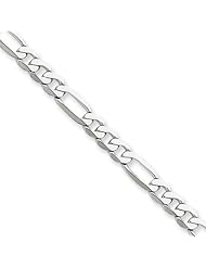 5mm, 14 Karat White Gold, Flat Figaro Chain - 18 inch