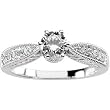 14K White Gold Diamond Engagement Ring - 0.75 Ct.