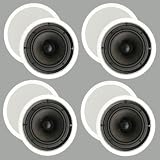 4 New Pairs of 6.5" In Ceiling Surround Sound HD Home Theater Round Kevlar Speakers 4TS65C