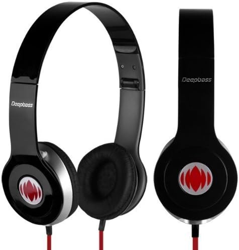 iPhone R Us® BLACK DEEPBASS ON EAR HEADPHONES 3.5mm FOR ALL MOBILE PHONES / MP3 PLAYERS / TABLETS APPLE SAMSUNG HTC SONY LG ACER ETC