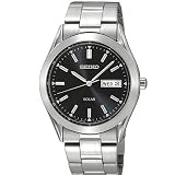 Seiko Mens SNE031 Solar White Dial Watch