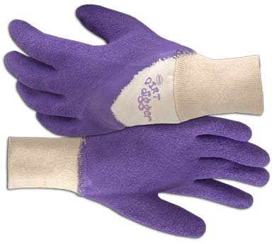 Ladies Vibrant Violet Dirt Digger Garden Gloves (small size)