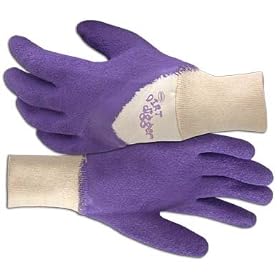 Vibrant Violet Dirt Digger Gloves with Cooling Neck Buddy Ladies Gardening Gift Set... from Cotton Gloves