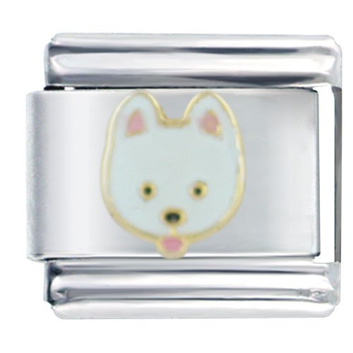 White Puppy Face Autumn Fashion Jewelry Italian Charm