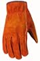 Wells Lamont 1015M Patch Palm, Double Shirred Wrist, Suede Work Glove with Bucktan Split Cowhide, Medium