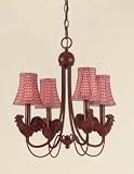 AF Lighting Antique Iron Rooster 6 Light Chandelier