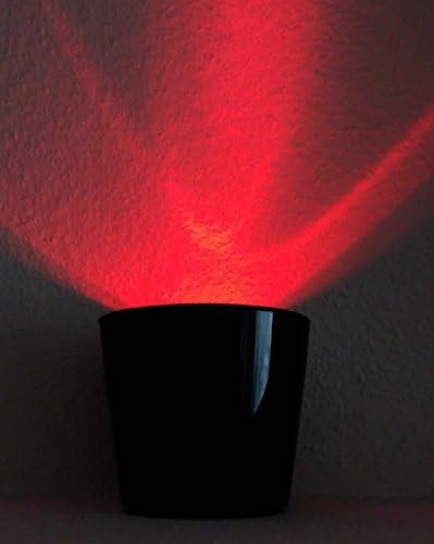 Uplight Vase Kit - Piano Black w/Red Light- Super Bright and Fully Submersible LED Light - Long Lasting Batteries - Can Also Be Used Without Light - Built In Prongs and Scent Ring