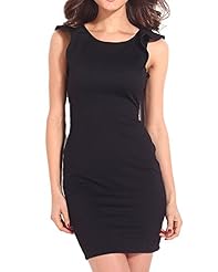  Backless Summer Cocktail Above the Knee Polyester Bodycon Dress/Club Dress/Mini Dress  With Ruffles