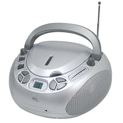 Elta 6688 Tragbarer CD-Player (UKW-/MW-Tuner, 50 Watt PMPO Verst�rker, Lautsprecher, Teleskopantenne, Stereo-Kopfh�rer-Anschlu�) silber