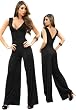 Sexy Black V-Neck Sleeveless Halter Jumpsuit