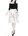 v28 Women's A-Line Elastic Waistband Flare Pleated Floral Print Midi Skirt