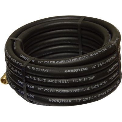Goodyear Black Rubber Air Hose - 1/2in. x 50ft., 250 PSI, Model# 12191