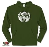 POKERQUEEN POKERN GAMBLER POKER Kapuzen-Sweat-Shirt Olive M