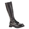 MENS Gothic Knee High Boots 30 Eyelet Black Leather Steel Toe