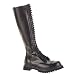 MENS Gothic Knee High Boots 30 Eyelet Black Leather Steel Toe
