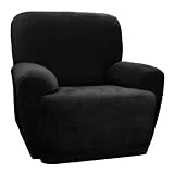 Maytex Collin Stretch 4PC Slipcover Black Recliner