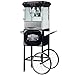 Great Northern Popcorn Black Lincoln Antique Style Popcorn Popper Machine Complete with Cart & 8 Oz Kettle