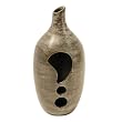 Handmade Decorative Terracotta Lantern Vase With Slope Neck And Sleek Charcoal Sheen