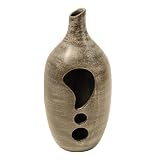 EXP Handmade Decorative Terracotta Lantern Vase With Slope Neck And Sleek Charcoal Sheen