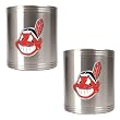 Cleveland Indians MLB 2pc Stainless Steel Can Holder Set- Primary Logo