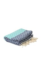 Pandora Toalla Spa&Beach Natural (Turquesa/Azul Marino)