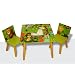 Kids Wooden Square Table and Chairs Set with Storage - Jungle Theme