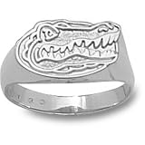 University of Florida Gator Head Ring Sz 6 1/2 Pendant (Silver)
