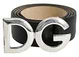 Dolce & Gabbana 85cm Black Pebbled Leather D&G Logo Clasp Belt BC1072-A1164-80999-85