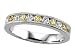 0.50 cts Diamond and Yellow Sapphire Band W/milgrain - Platinum, 18kt White or Yellow Gold