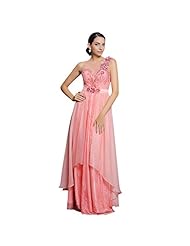 Floral Print  Beaded  Chiffon Floor Length Evening Dress/Homecoming Dress/Prom Dress/Wedding Party Dress  With Rhinestones and Pearls