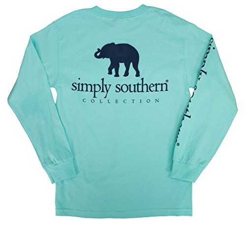 Simply Southern Preppy Long Sleeve T-Shirt Elephant Celedon (Green)