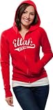 Utah Utes Women's Distressed Tail Sweep Full Zip Hooded Sweatshirt