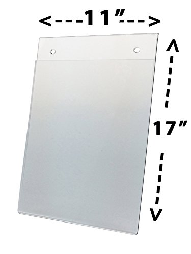 Marketing Holders Wall Mount Sign Holder 11x17 with Holes Vertical Portrait Clear Acrylic Signs Lot of 5