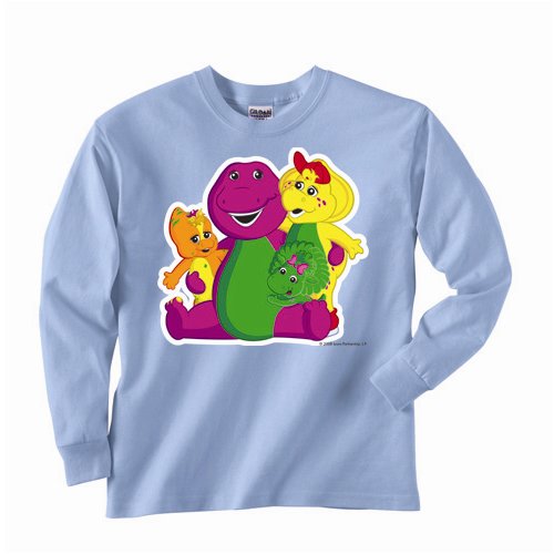 Barney - Clothing - Group Pose Light Blue Long Sleeve T-Shirt