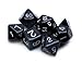 7 Die Polyhedral Dice Set - Solid Black with Velvet Pouch By Wiz Dice
