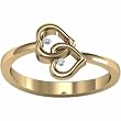 14K Yellow Gold Diamond Heart Promise Ring - 0.03 Ct.