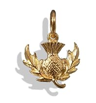 9ct Gold Scottish Thistle Bracelet Charm Pendant
