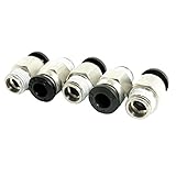 uxcell 空気圧　クイック継手　コネクタ　空気管　ストレート　エア配管　5個