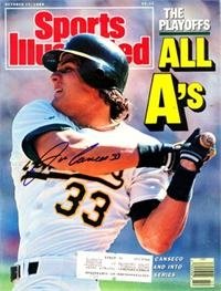 Jose Canseco autographed Sports Illustrated Magazine (Oakland A's)