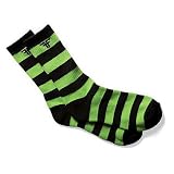 Fallen Trademark Striped Men’s Socks – One Size Fits All – Black / Lime