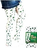 St Patricks Day White Green Shamrock Stockings