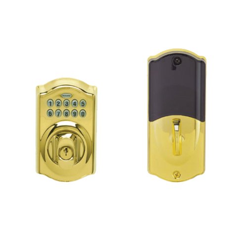 Schlage LiNK Wireless Keypad Add-on Deadbolt, Bright Brass On Sale