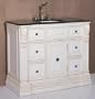 Upperclass Furniture P5440-03A-W Sink Cabinet White Under Mount Sink- 3Cm Black Granite Counter Top