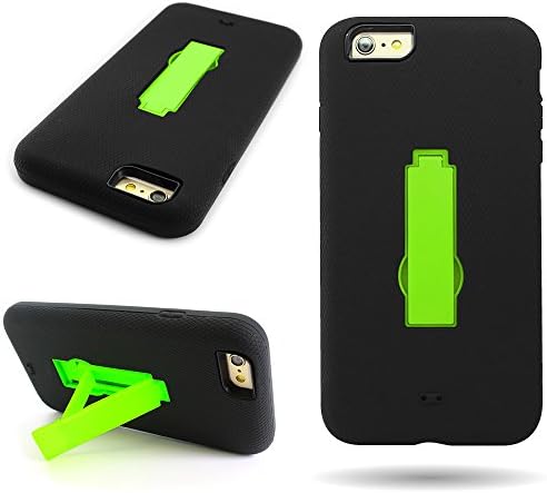 iPhone 6 Hybrid Armor Case (Neon Green / Black) Protective Heavy Duty Case Cover for Apple iPhone 6 (4.7 inch)
