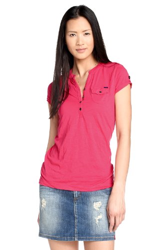 edc by ESPRIT Damen T-Shirt, 022CC1K029, Gr. 34 (XS), Pink (summer pink 625) Preisvergleich