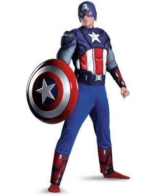 Classic Muscle Avengers Captain America Adult Costume  