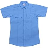 First Class 100% Polyester Short-Sleeve Men's Uniform Shirt Light Blue